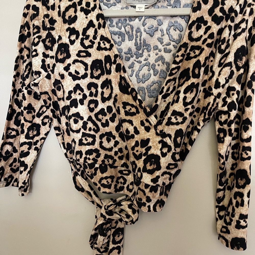 Leopard Print Wrap Top